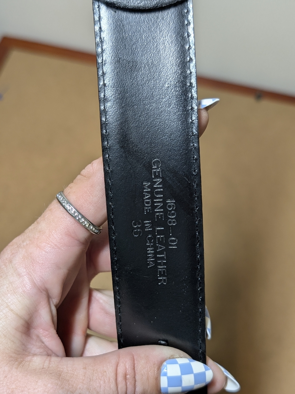 Source Unknown Black Genuine Leather Men’s Belt